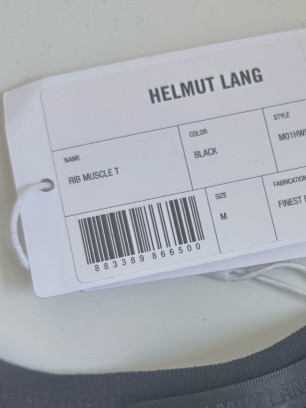 NWT Helmut Lang Rib Muscle T cropped tank black - Picture 6 of 6